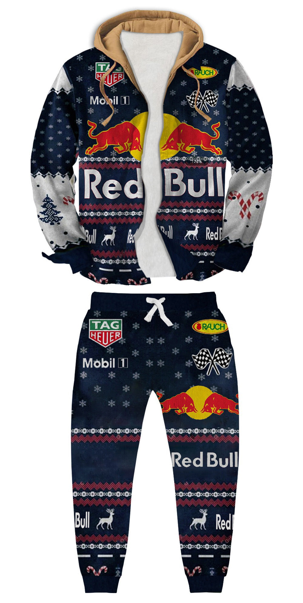 Men's Fake Two Gradient Ugly Zip Hoodie & Sweatpant Set