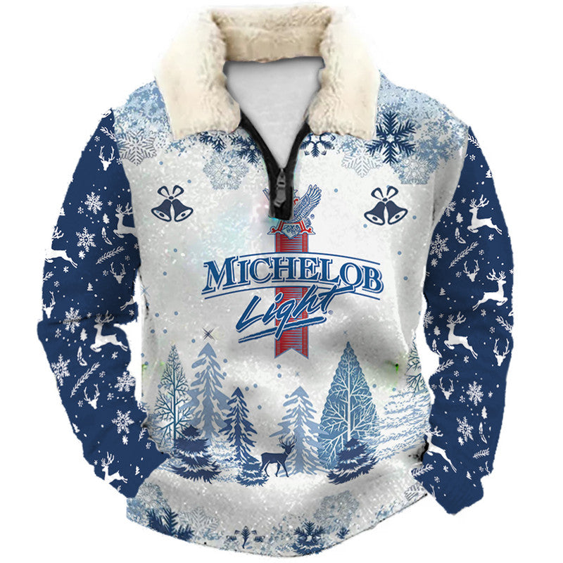 Mi & Christmas Ugly Quarter Zip Sweatshirt