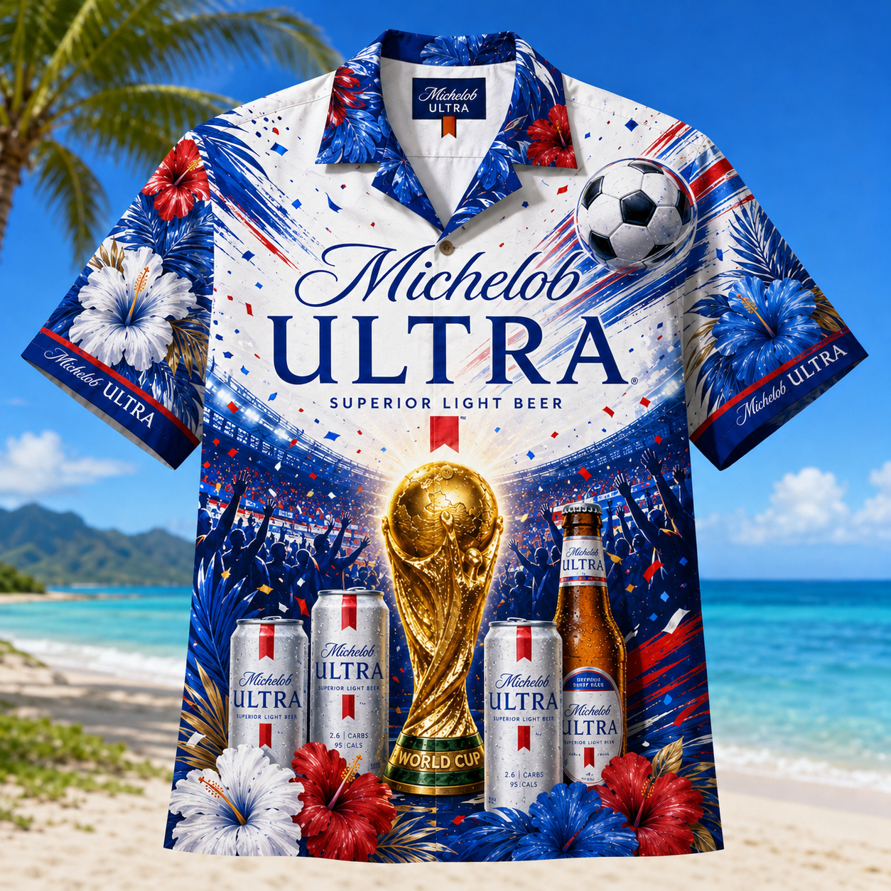 Michelob Ultra Soccer Fan Summer Hawaiian Shirt