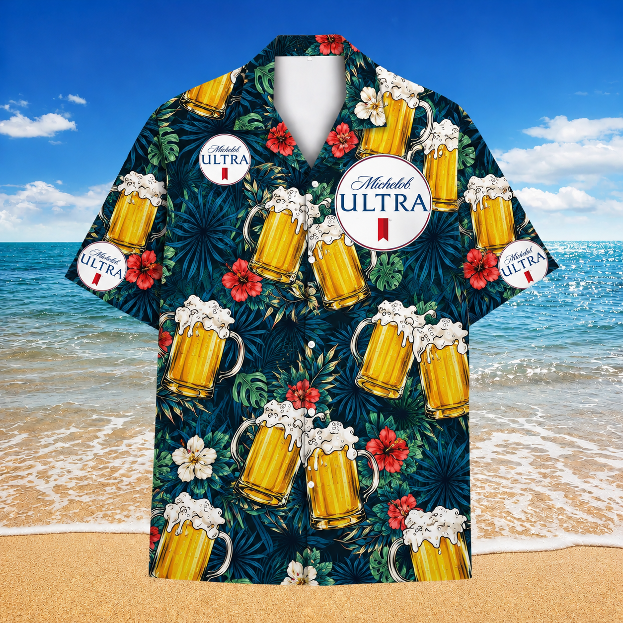 Michelob Ultra Tropical Beer Hawaiian Shirt