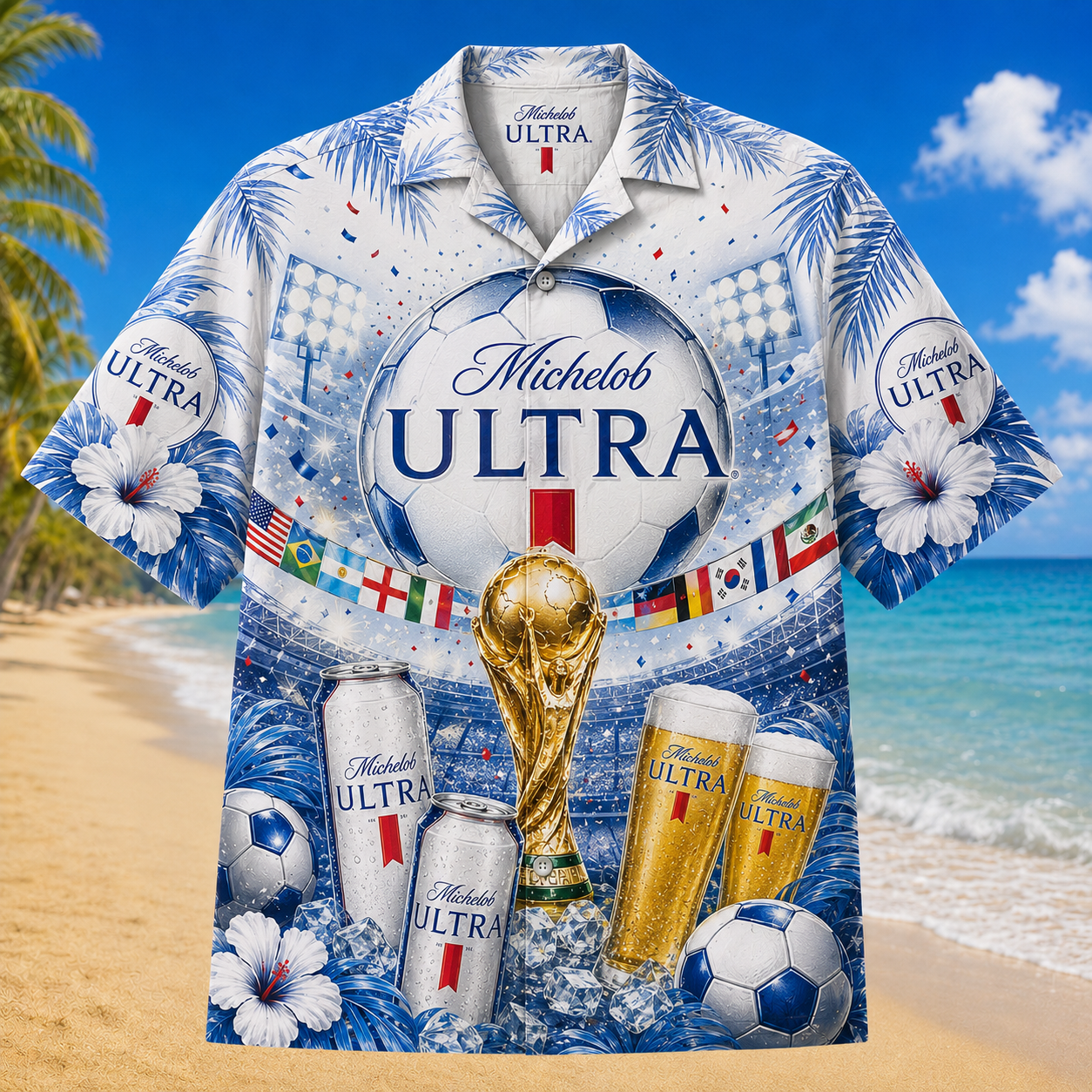 Michelob Ultra World Cup Soccer Hawaiian Shirt