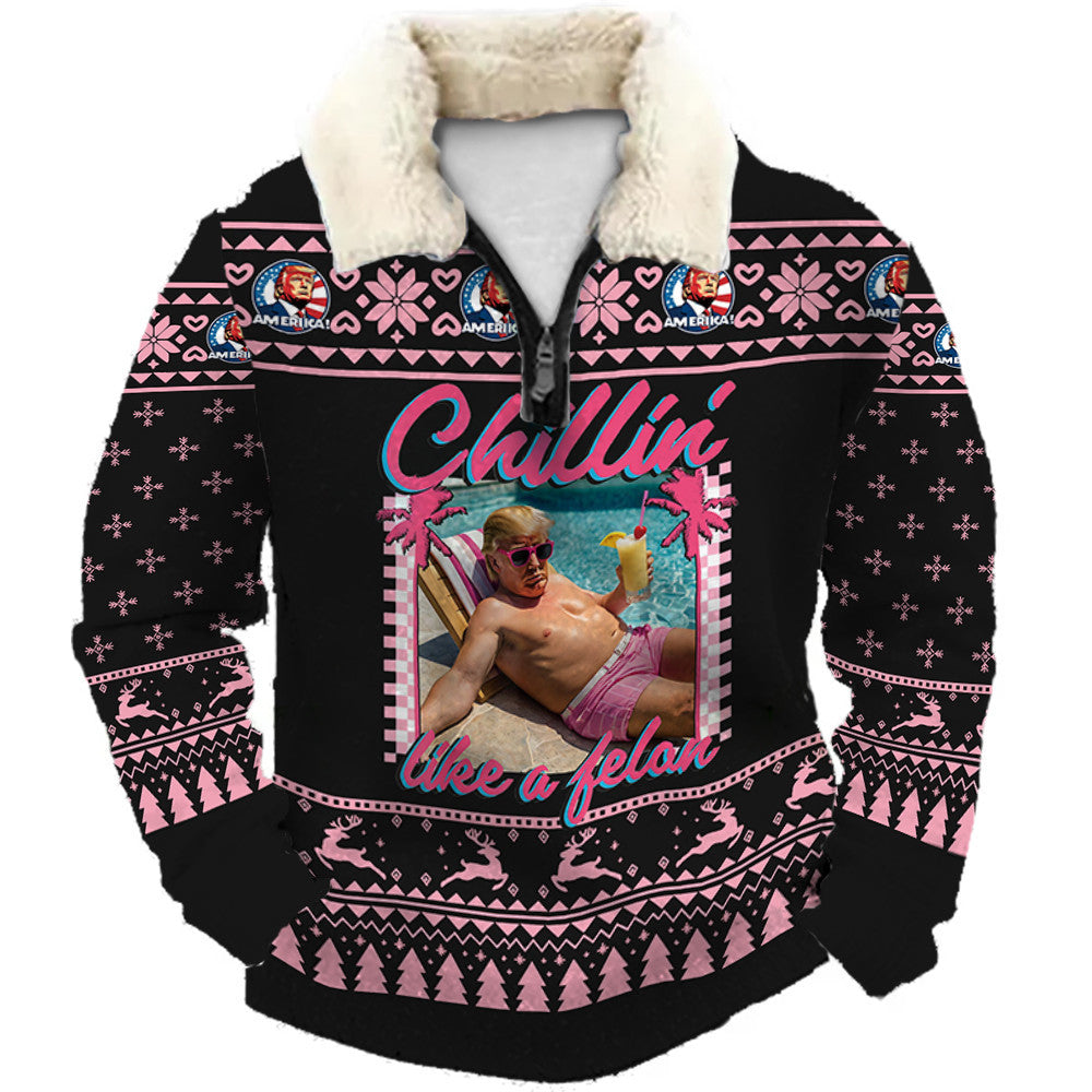 Midnight Pink Ugly Quarter Zip Sweatshirt