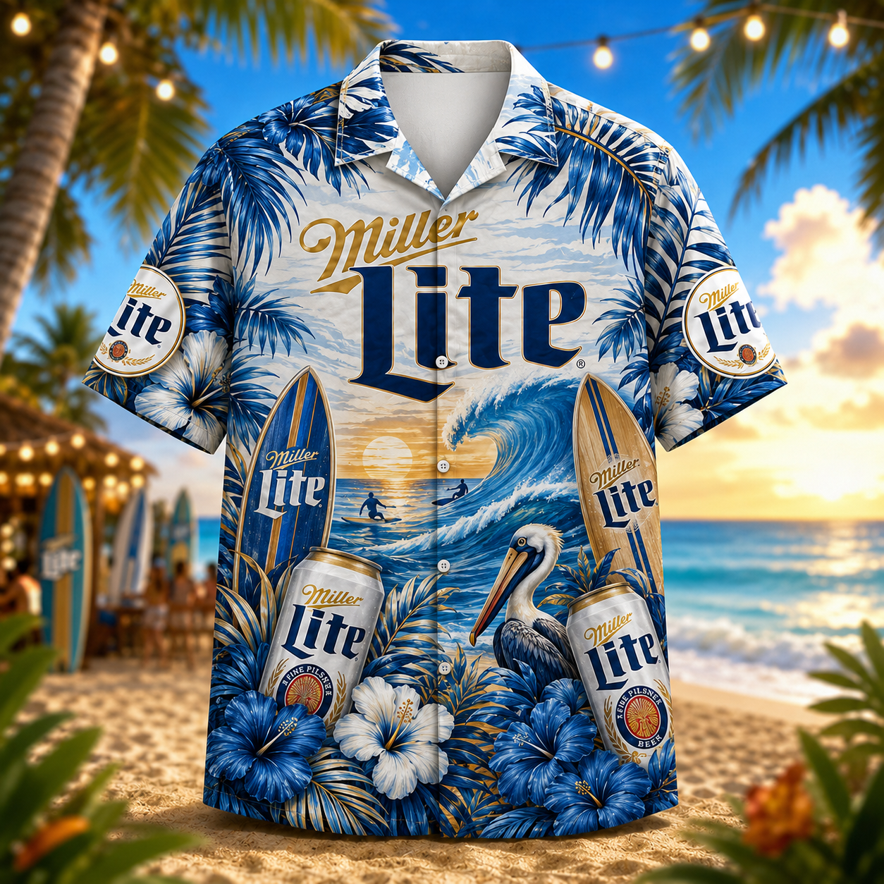 Miller Lite Retro Summer Beer Party Shirt