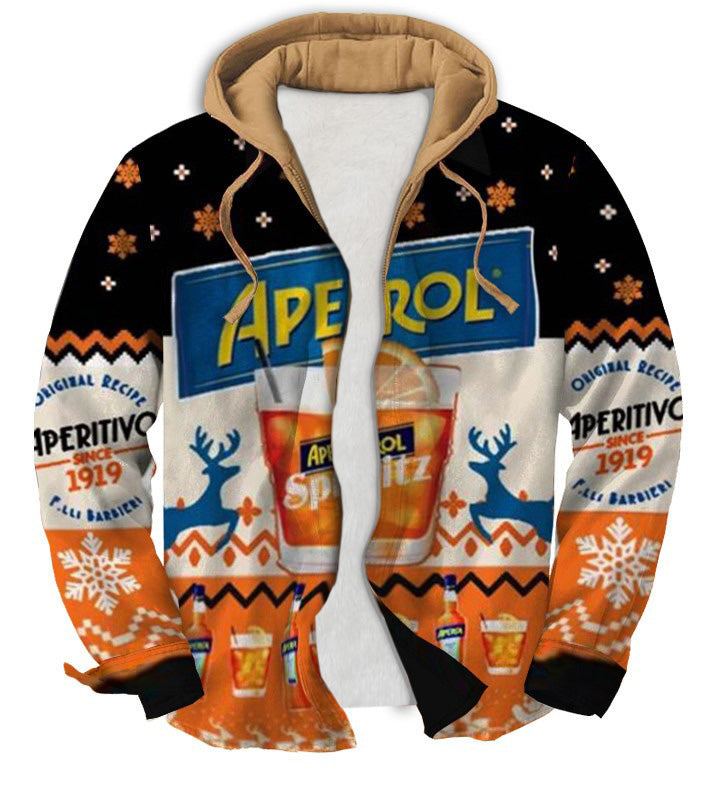 Multi color Geometric Ugly Zip Hoodie