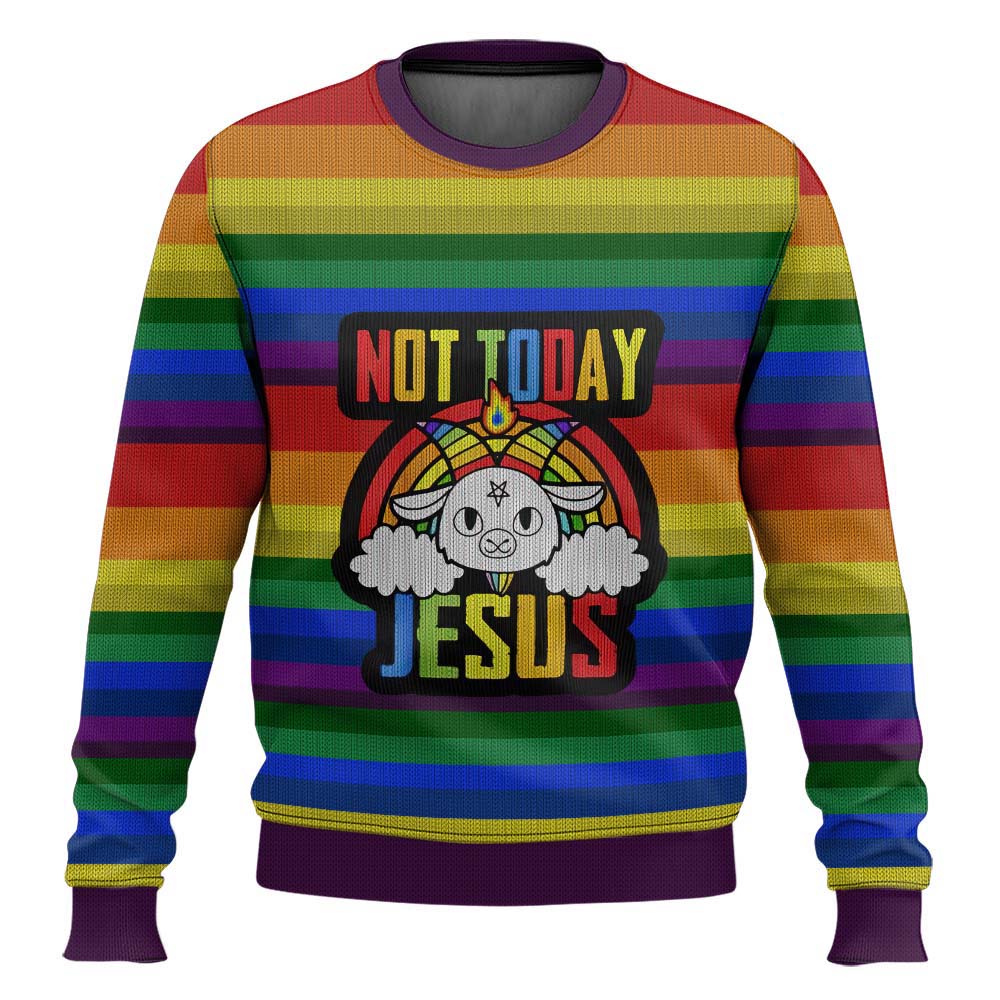 Not Today Jesus Ugly Sweater