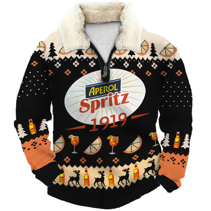 Orange Christmas Ugly Quarter Zip Sweatshirt