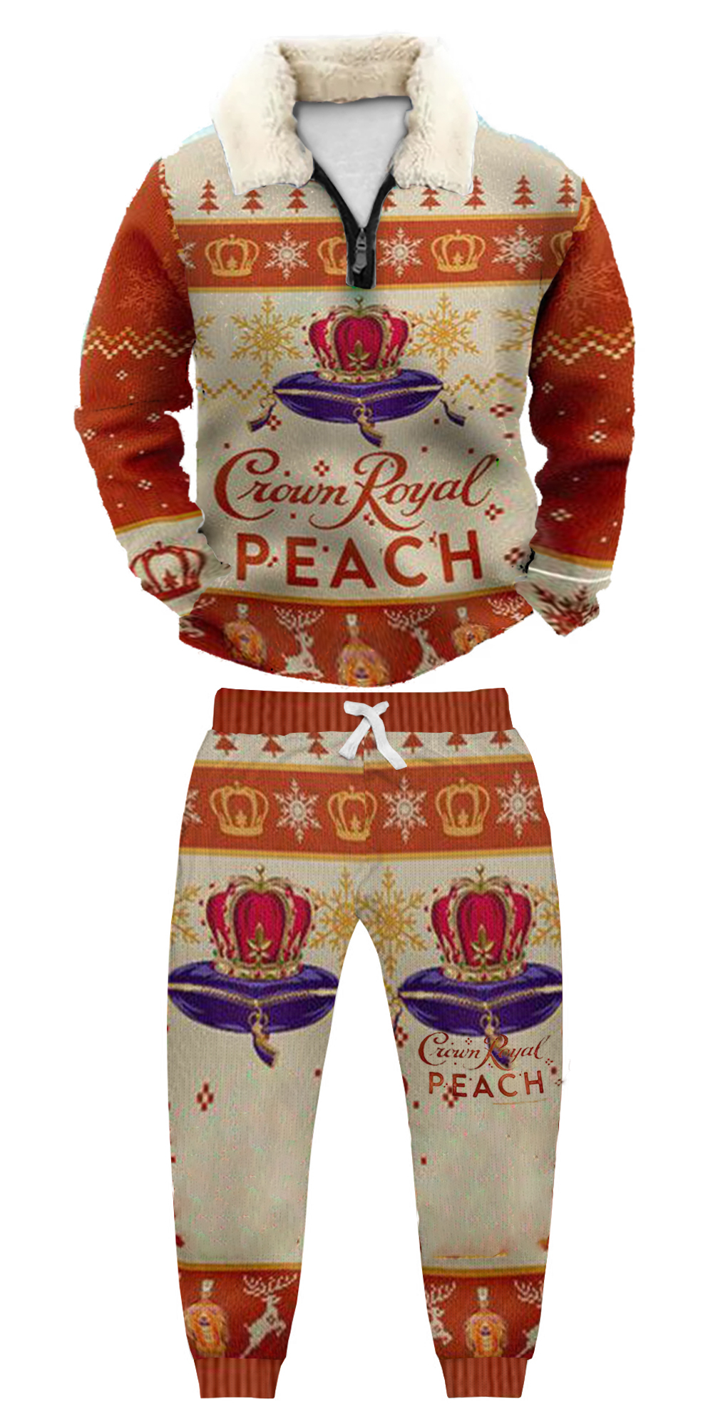 Orange Ugly Quarter Zip Sweatshirt & Sweatpant Set
