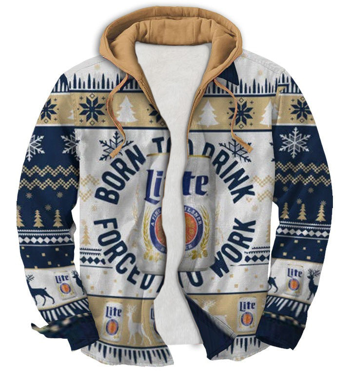 Orange and grey Geometric Ugly Zip Hoodie