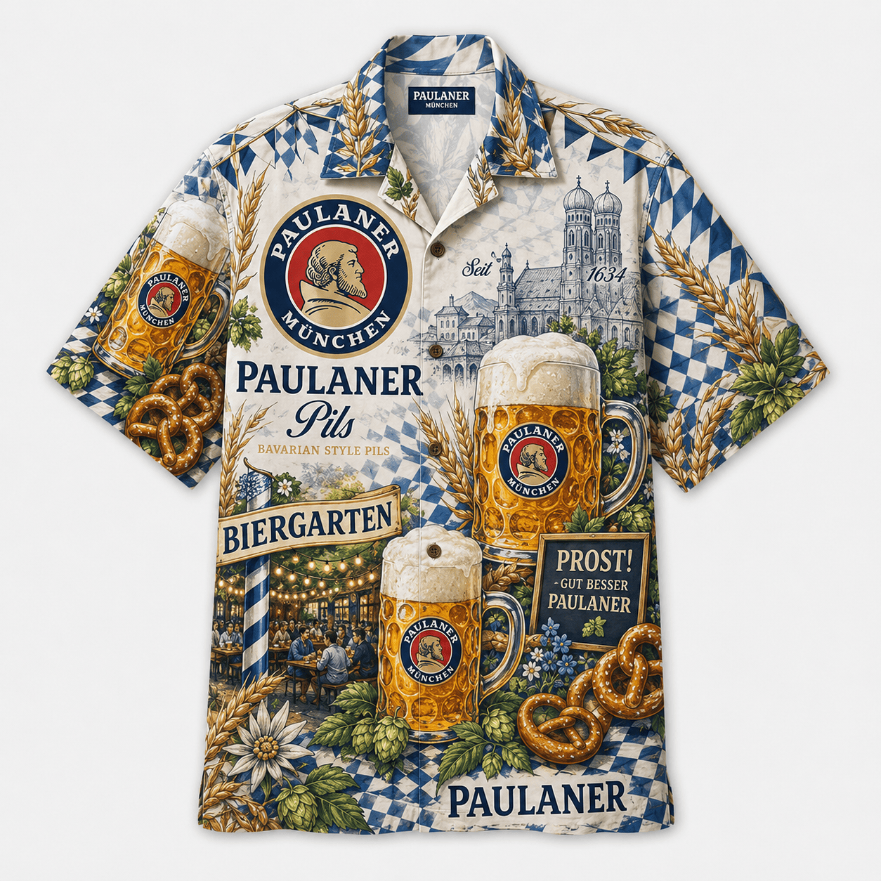 Paulaner München Biergarten Hawaiian Shirt