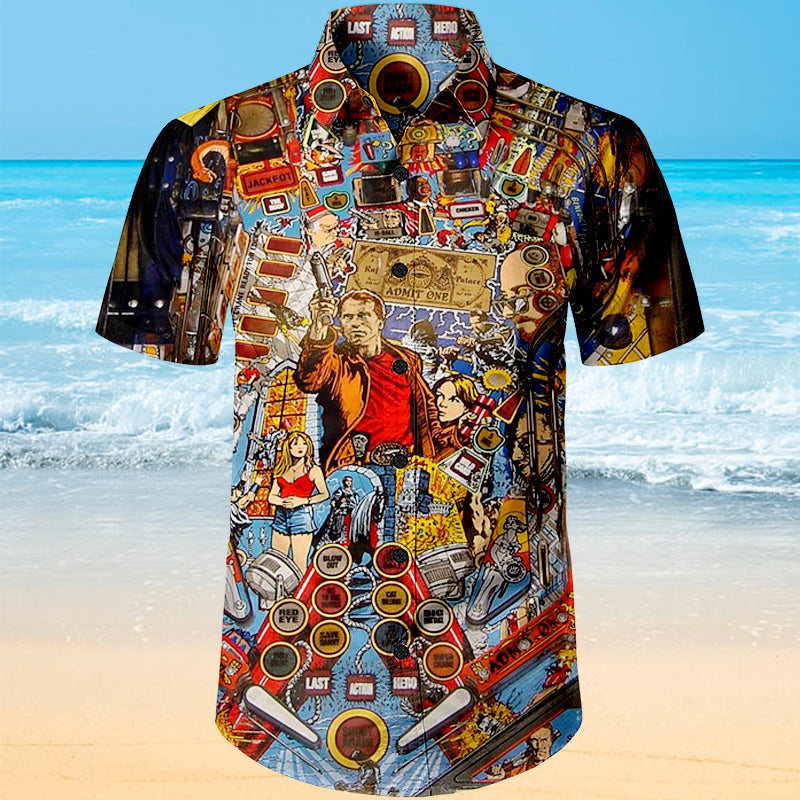 Pinball Action Arcade Unisex Hawaiian Shirt