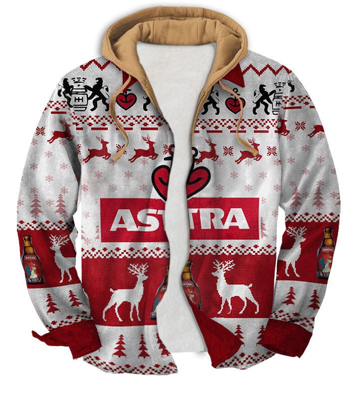 Red Geometric Ugly Zip Hoodie
