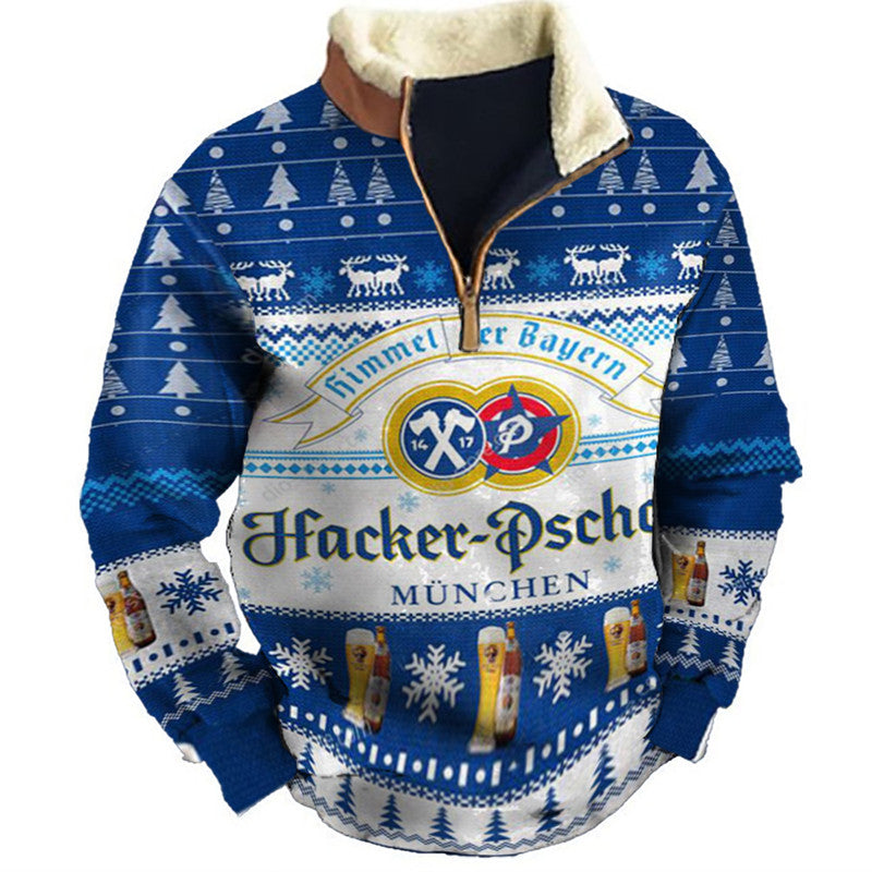 Retro Blue Gold Frost Ugly Quarter Zip Sweatshirt