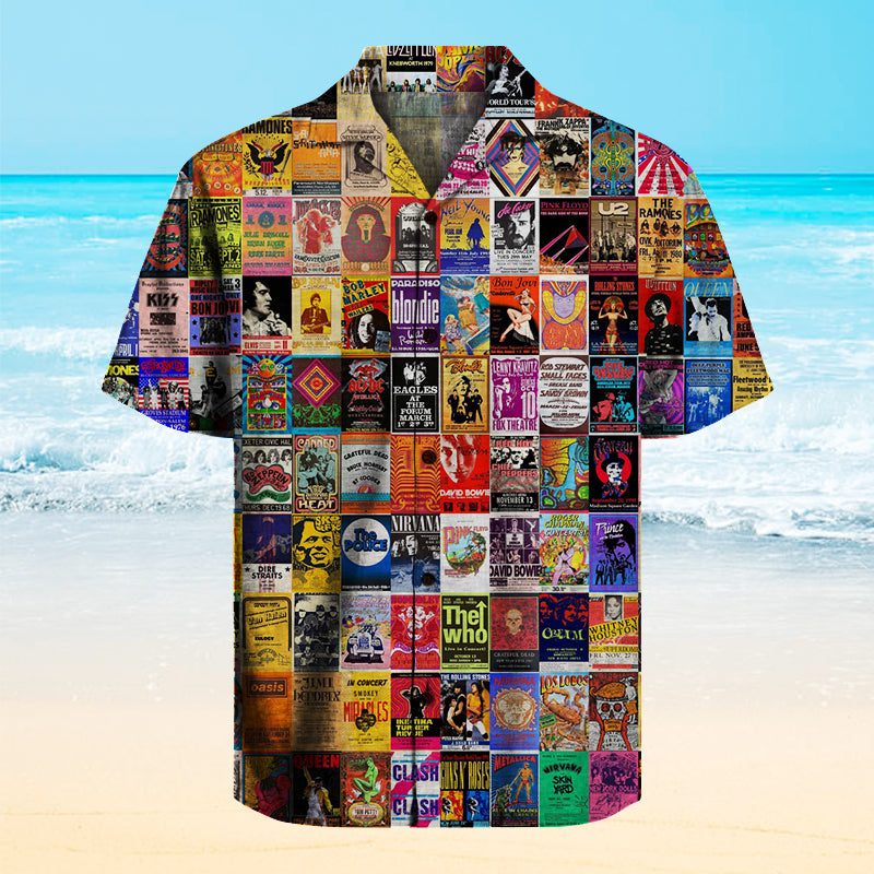 Retro Concert Poster Unisex Hawaiian Shirt