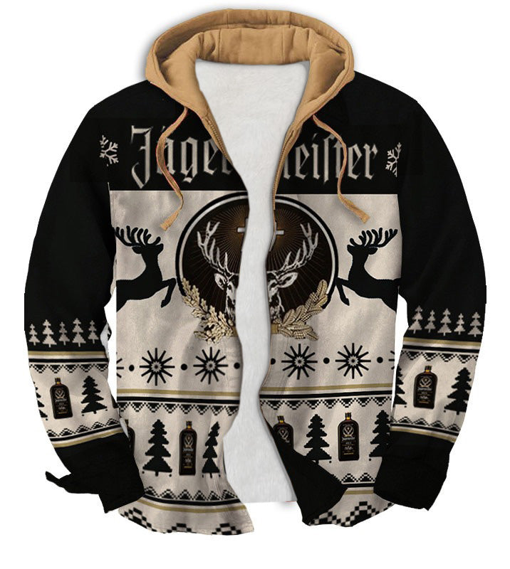 Retro Geometric Ugly Zip Hoodie