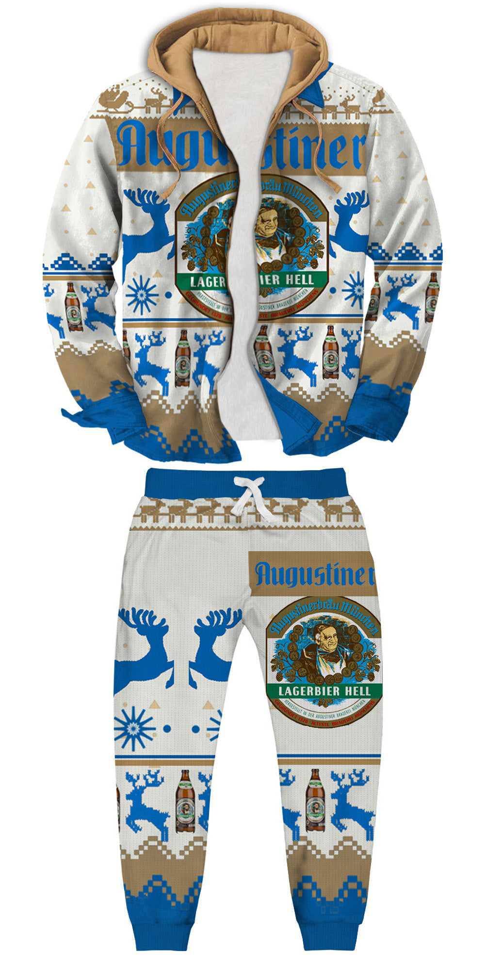 Retro Geometric Ugly Zip Hoodie & Sweatpant Set Style 001