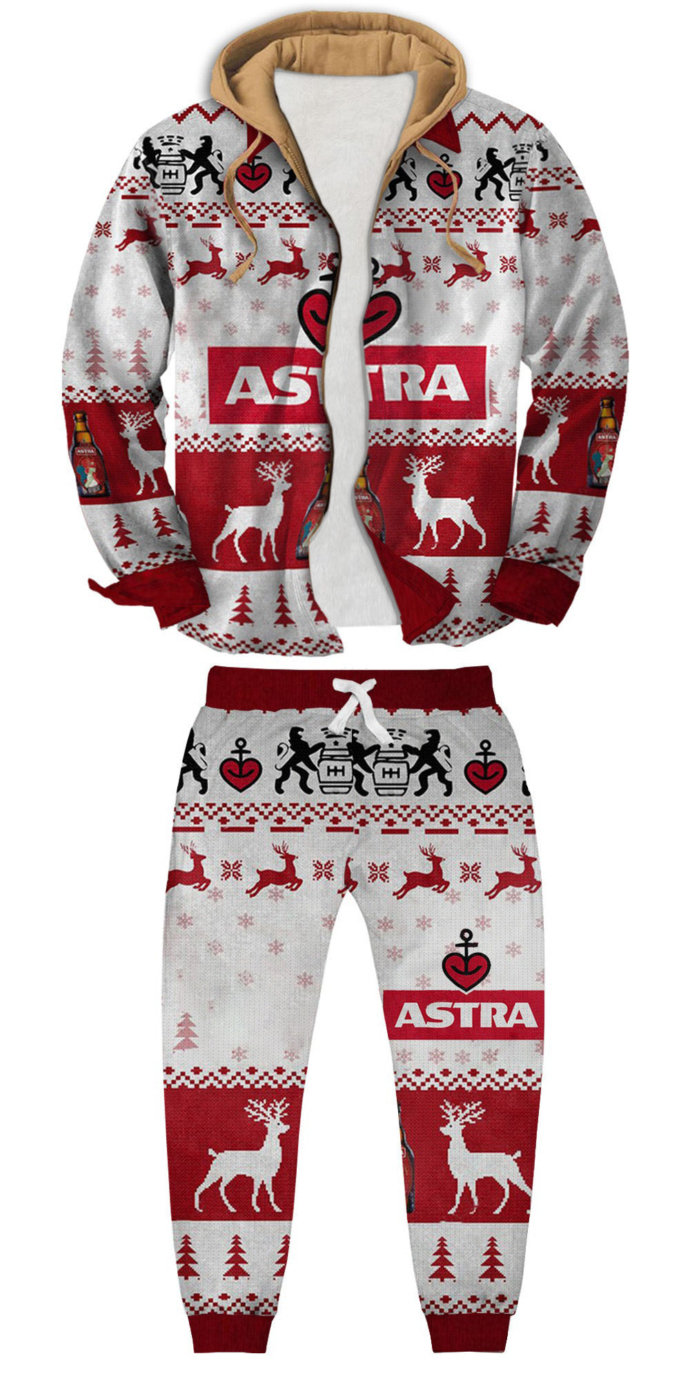 Retro Geometric Ugly Zip Hoodie & Sweatpant Set Style 003