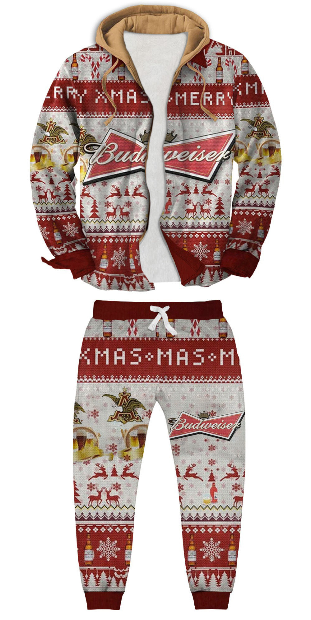 Retro Geometric Ugly Zip Hoodie & Sweatpant Set Style 006