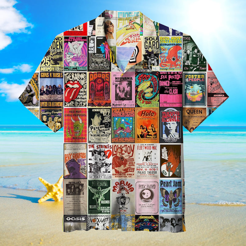 Retro Punk & Classic Rock Unisex Hawaiian Shirt