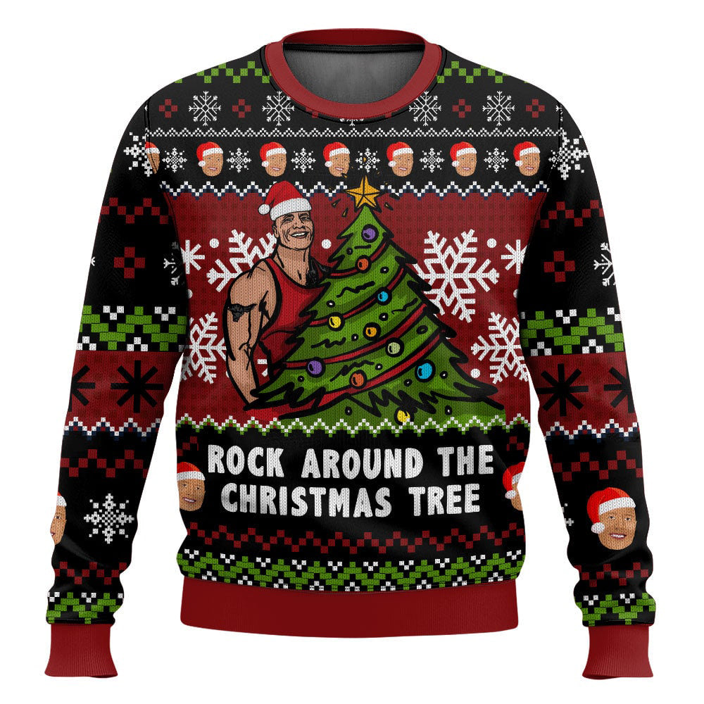 Rock Around The Xmas Tree WWE Ugly Sweater