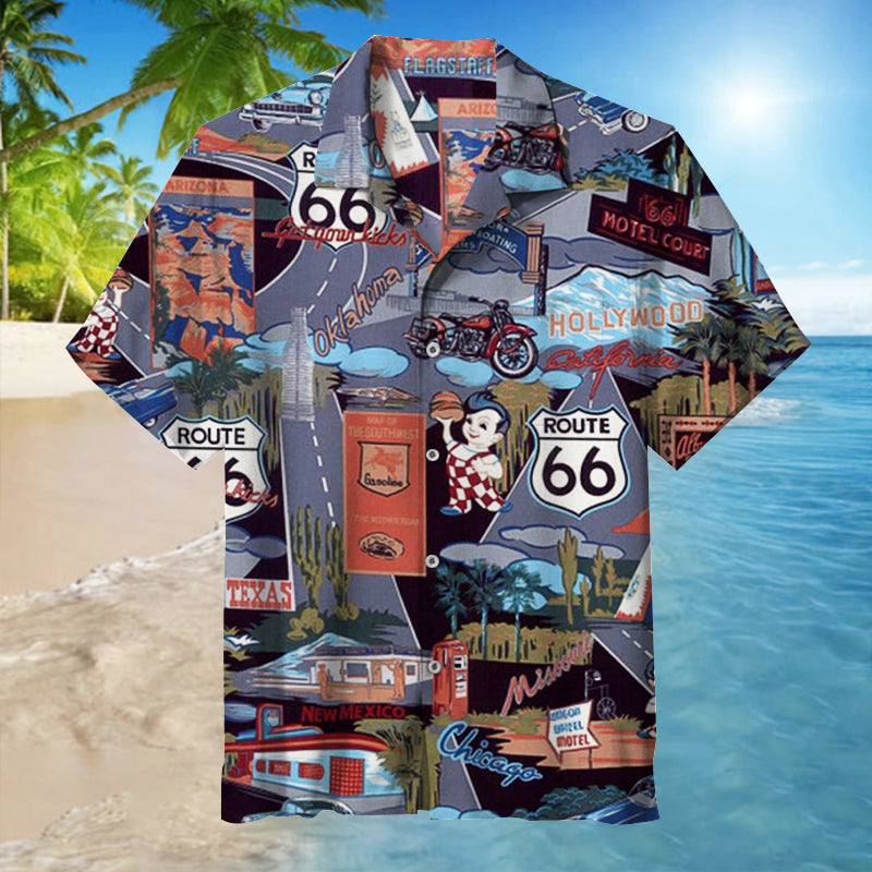 Route 66 Restaurants, Diners and Motels Unisex Hawaiian Shirt