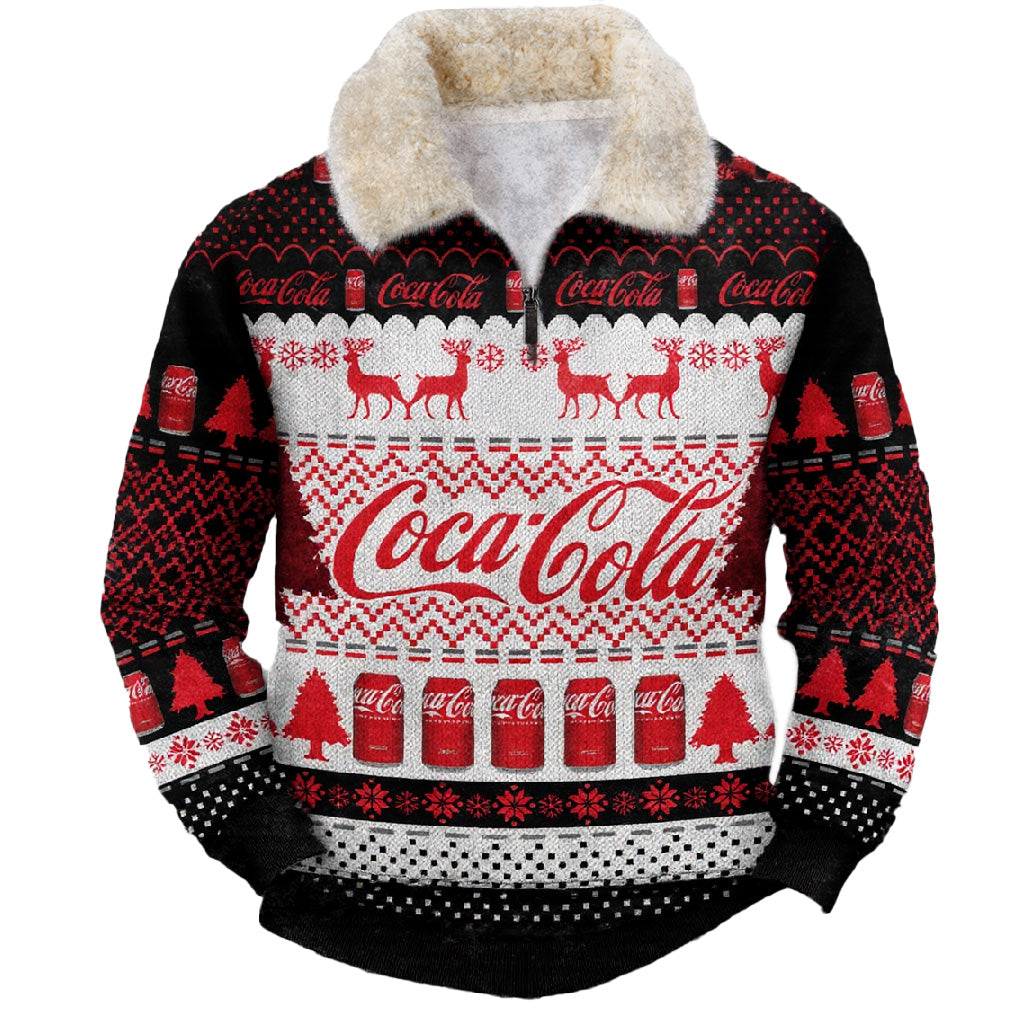 Scarlet Frost & Charcoal Pop Ugly Quarter Zip Sweatshirt