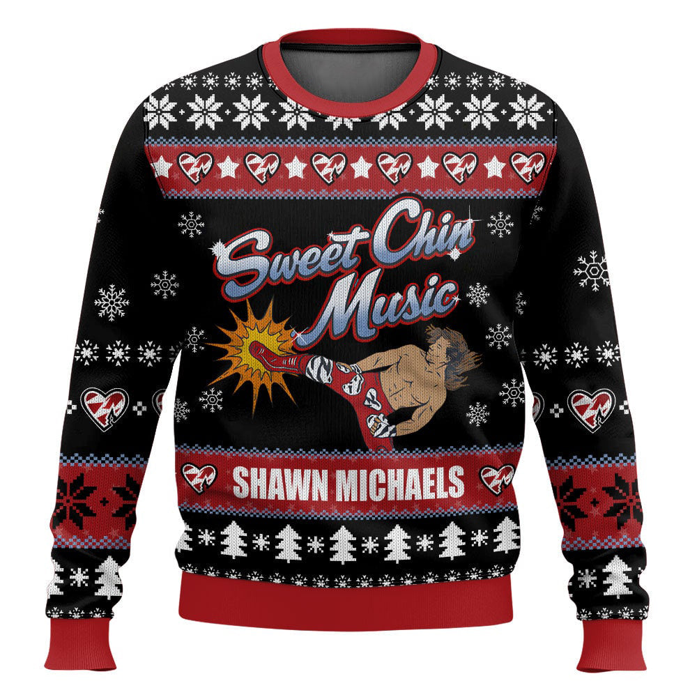 Shawn Michaels Sweet Chin Music WWE Ugly Sweater