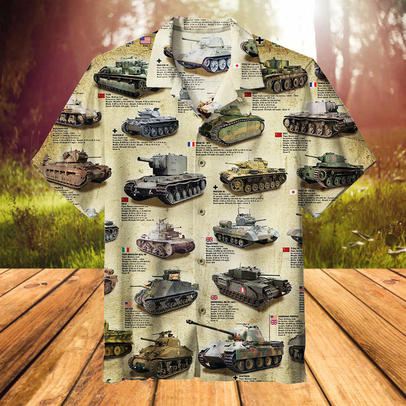 Tanks of WWII Unisex Hawaiian Shirt