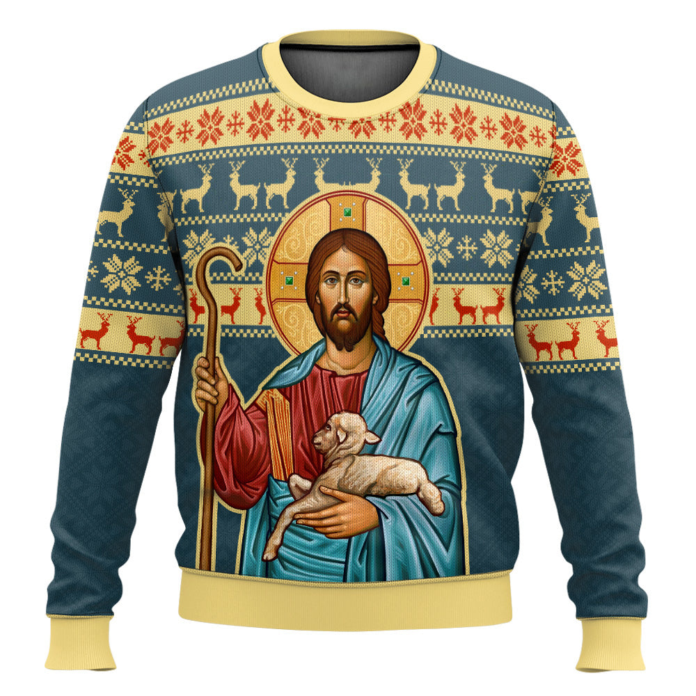 The Good Shepherd Artwork Ugly Sweater