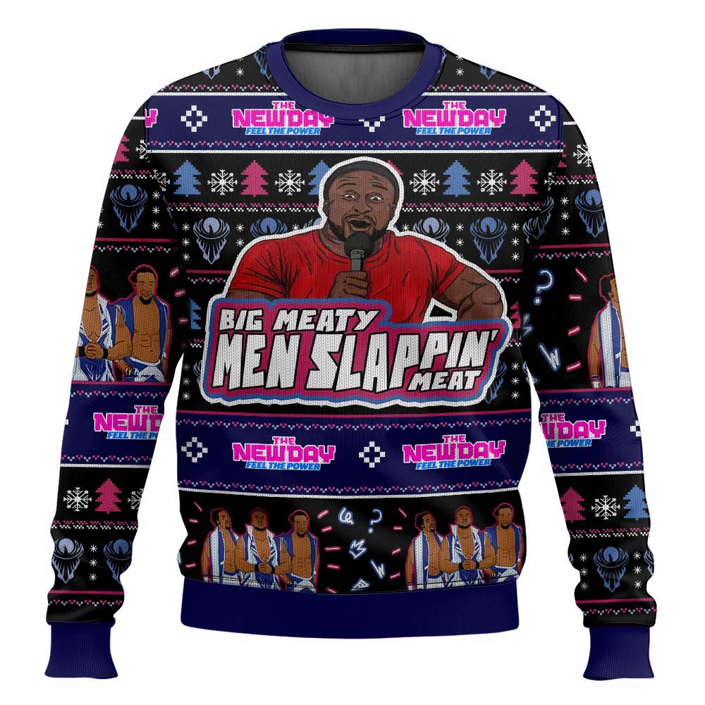 The New Day Big Meaty Men Slappin Meat WWE Ugly Sweater