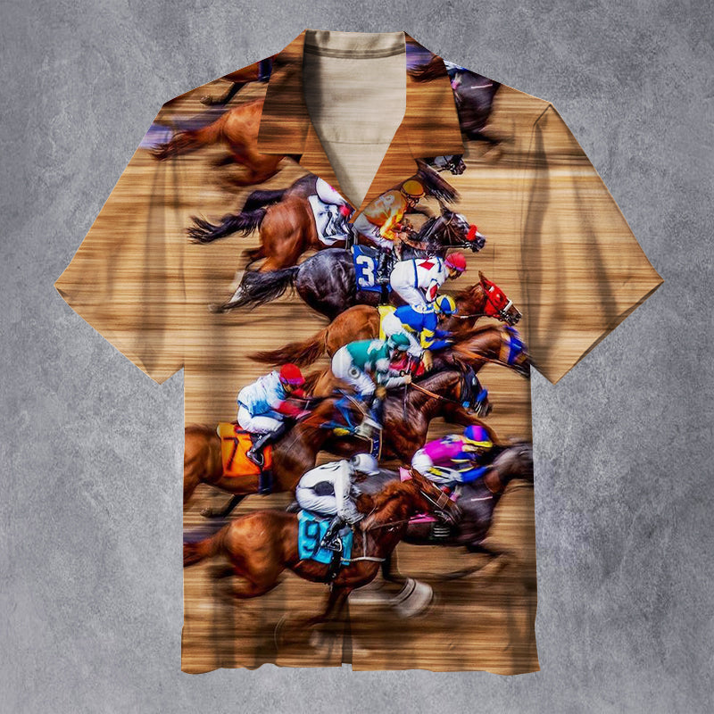 Thoroughbred horse race Unisex Hawaiian Shirt