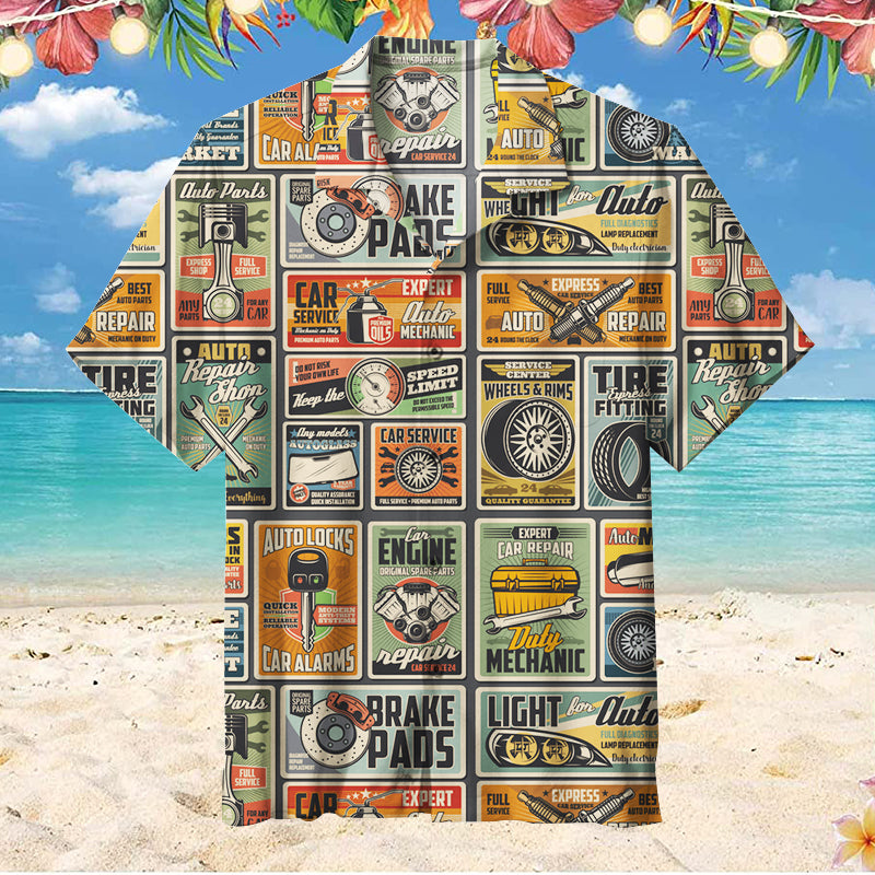 Vintage Auto Repair Shop |Unisex Hawaiian Shirt