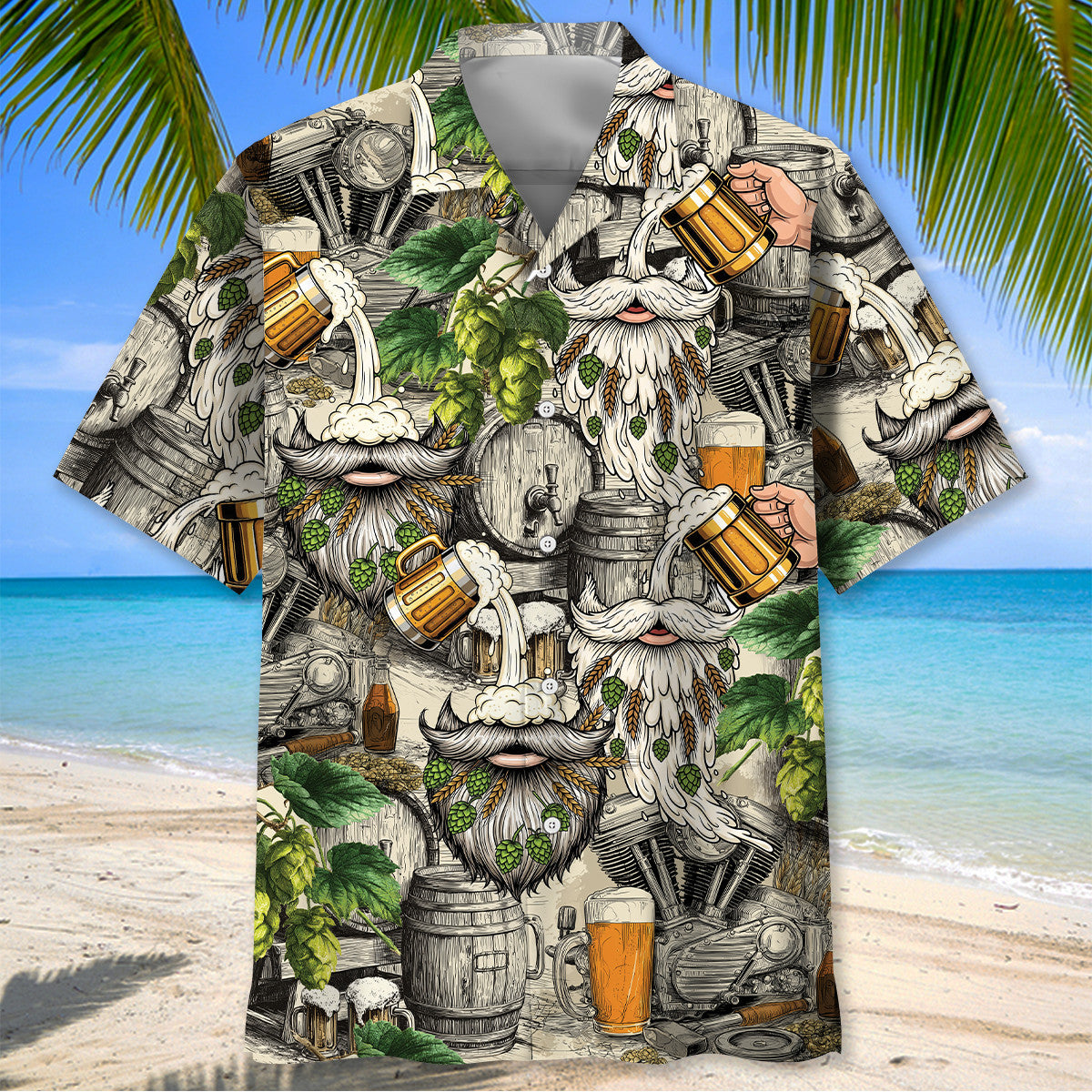 Vintage Beard And Beer Hawaiian Shirt