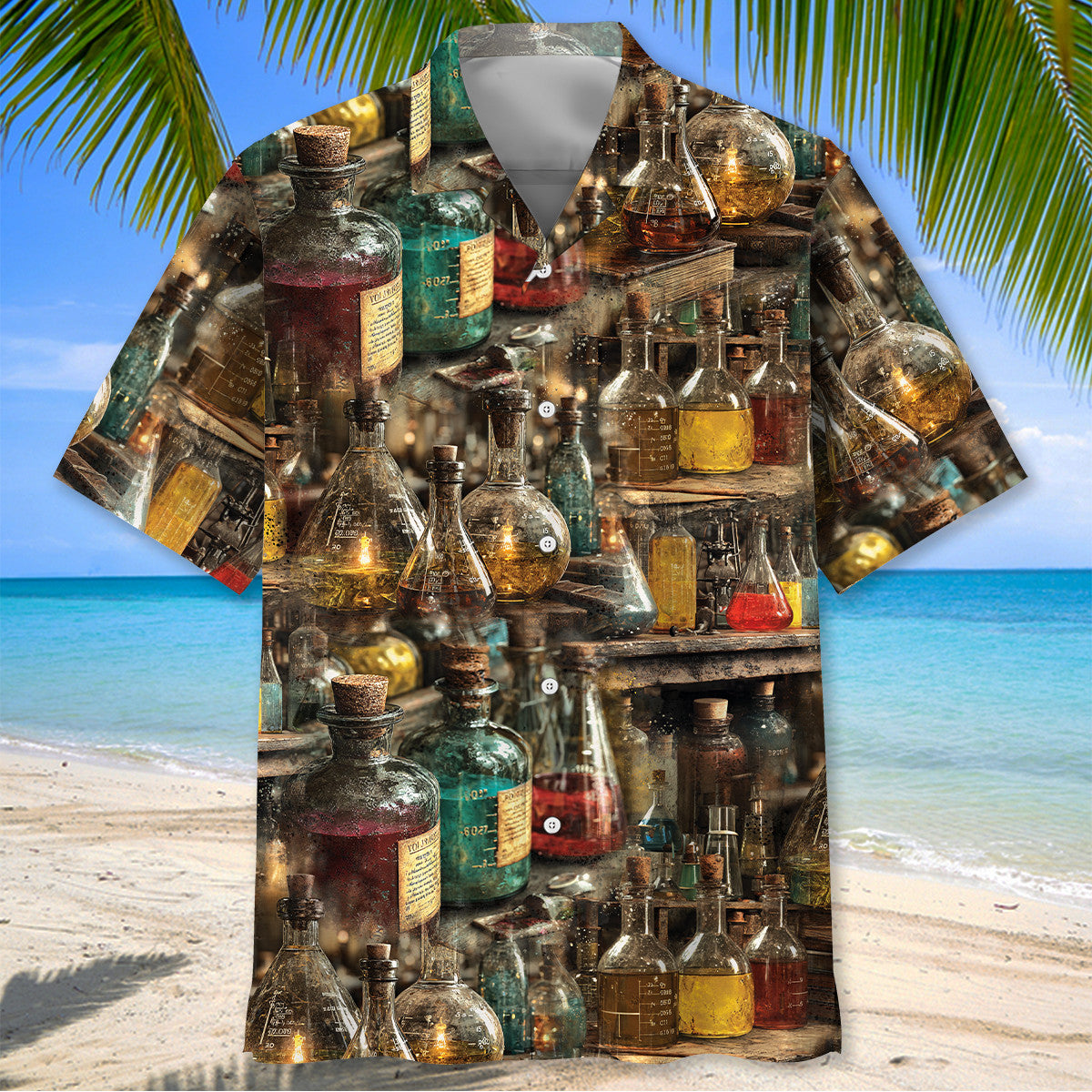 Vintage Chemical Flask Hawaiian Shirt
