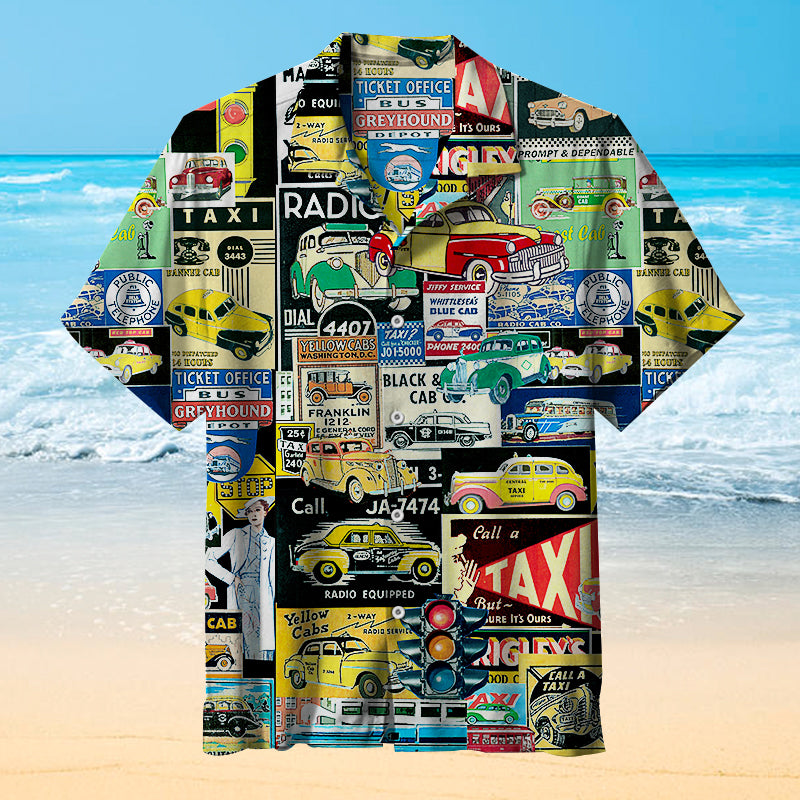 Vintage Taxi Unisex Hawaiian Shirt