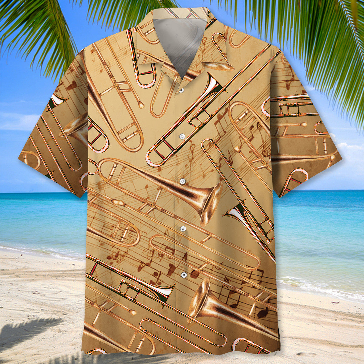 Vintage Trombone Hawaiian Shirt