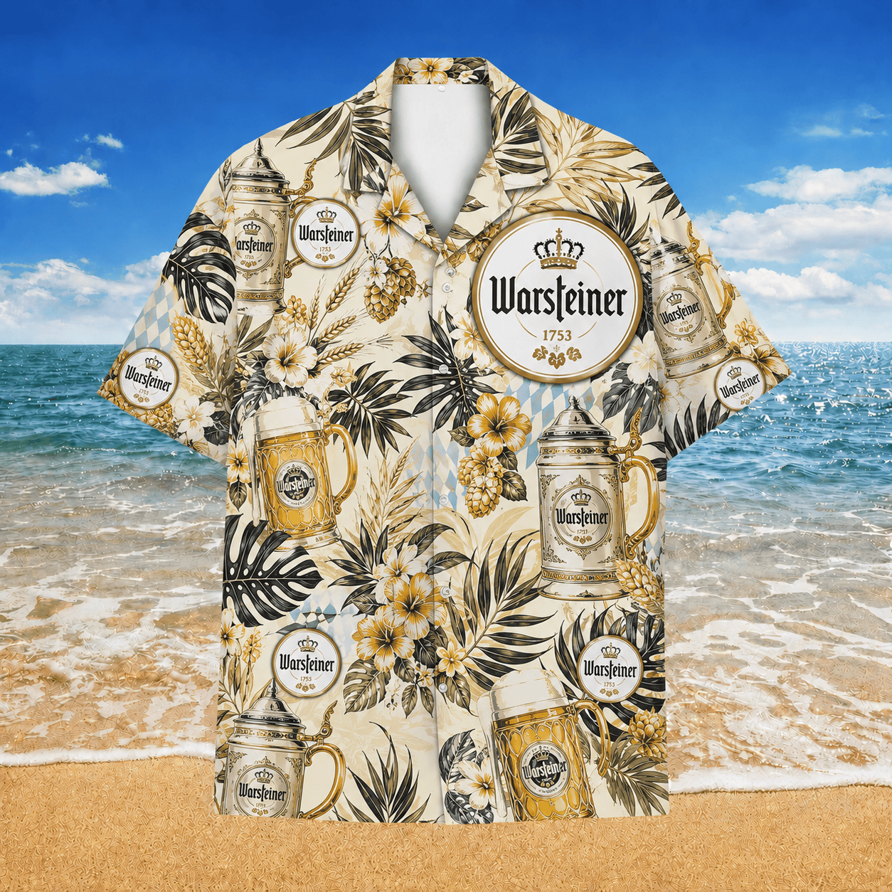 Warsteiner Premium Pils Hawaiian Shirt-2