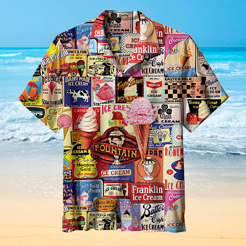 Will take you back to the good old days when ice cream was just a nickel. |Unisex Hawaiian Shirt