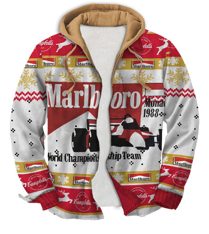 Men's Fake Two  Gradient Ugly Zip Hoodie Collection 006