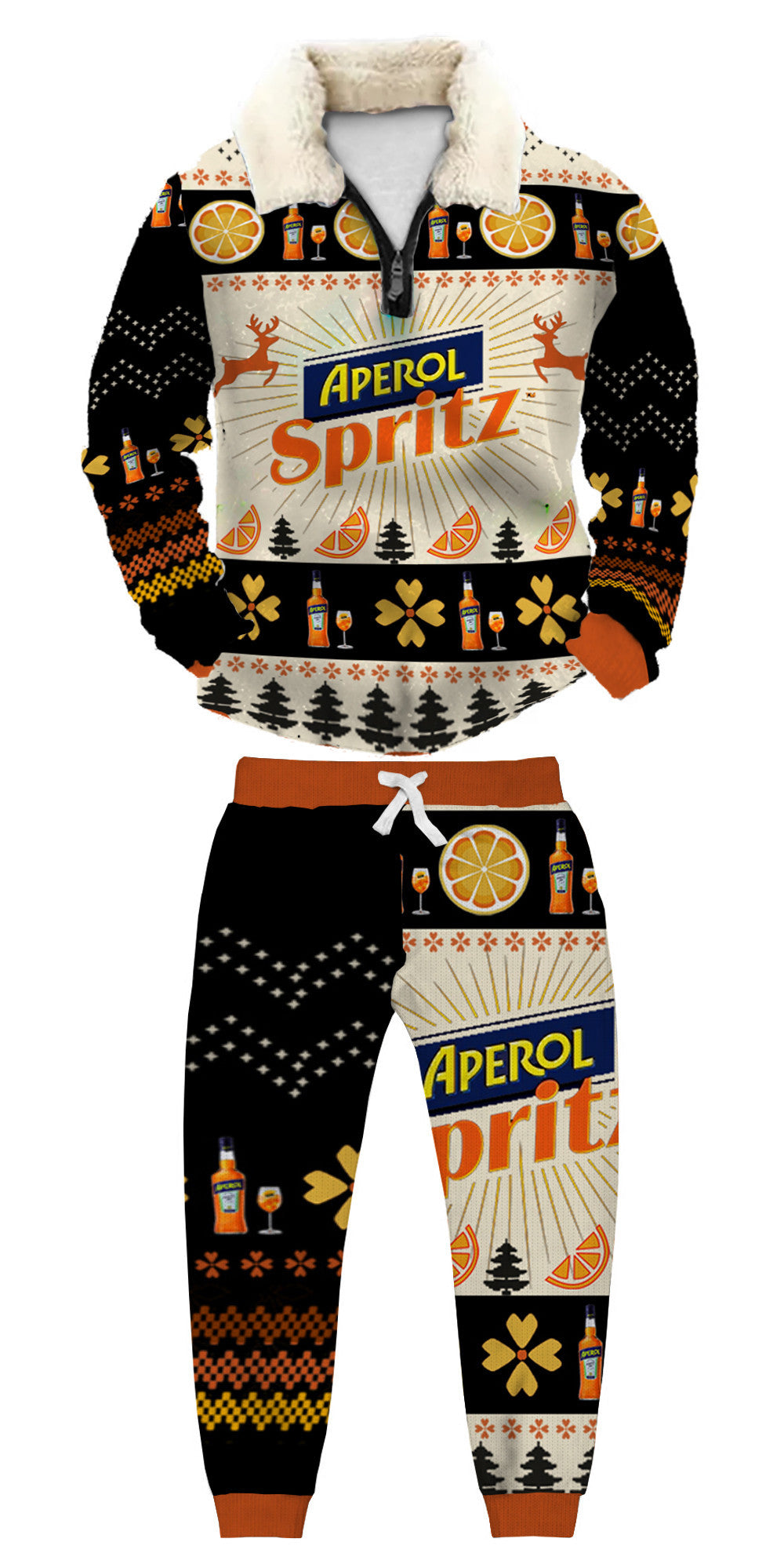 Christmas Ugly Quarter Zip Sweatshirt & Sweatpant Set Edition068