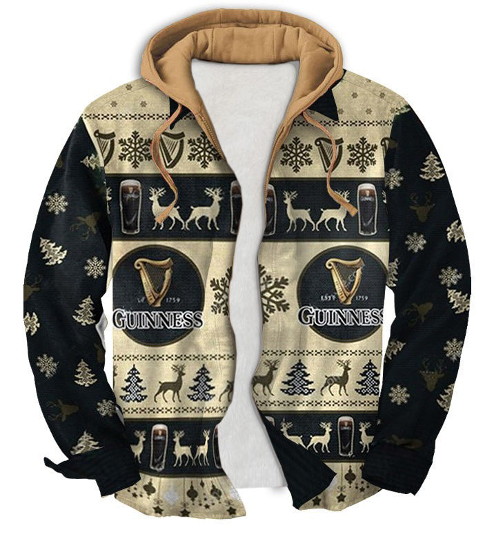 Dark Vintage Geometric Ugly Zip Hoodie