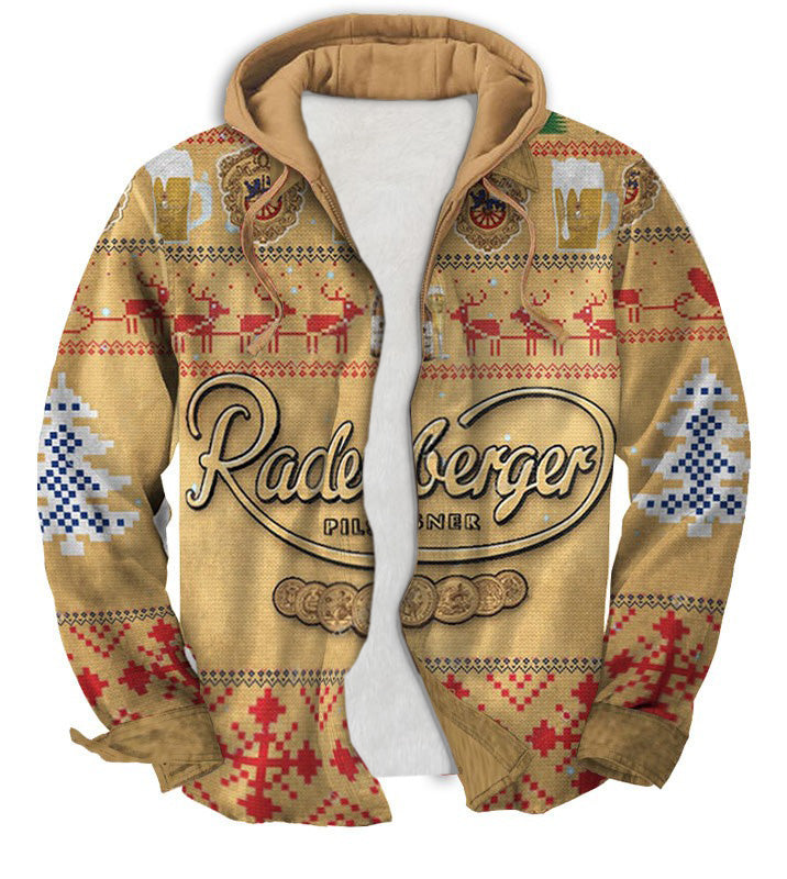 Men's Fake Two  Gradient Ugly Zip Hoodie Collection 011
