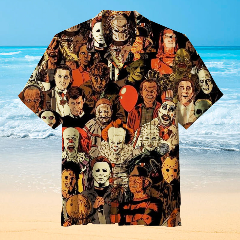 Horror Movie Characters Collage |Unisex Hawaiian Shirt