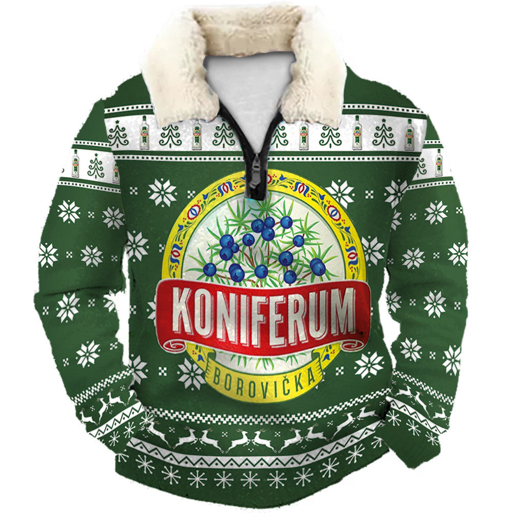lnteresting Christmas Ugly Quarter Zip Sweatshirt